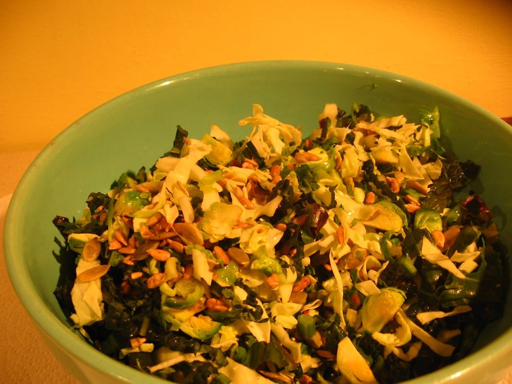 Brussel sprout salad by Teri Williams on Orcas Island