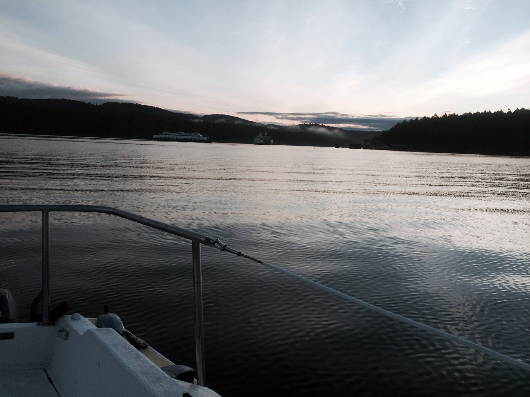 The view at dawn from Blind Bay.